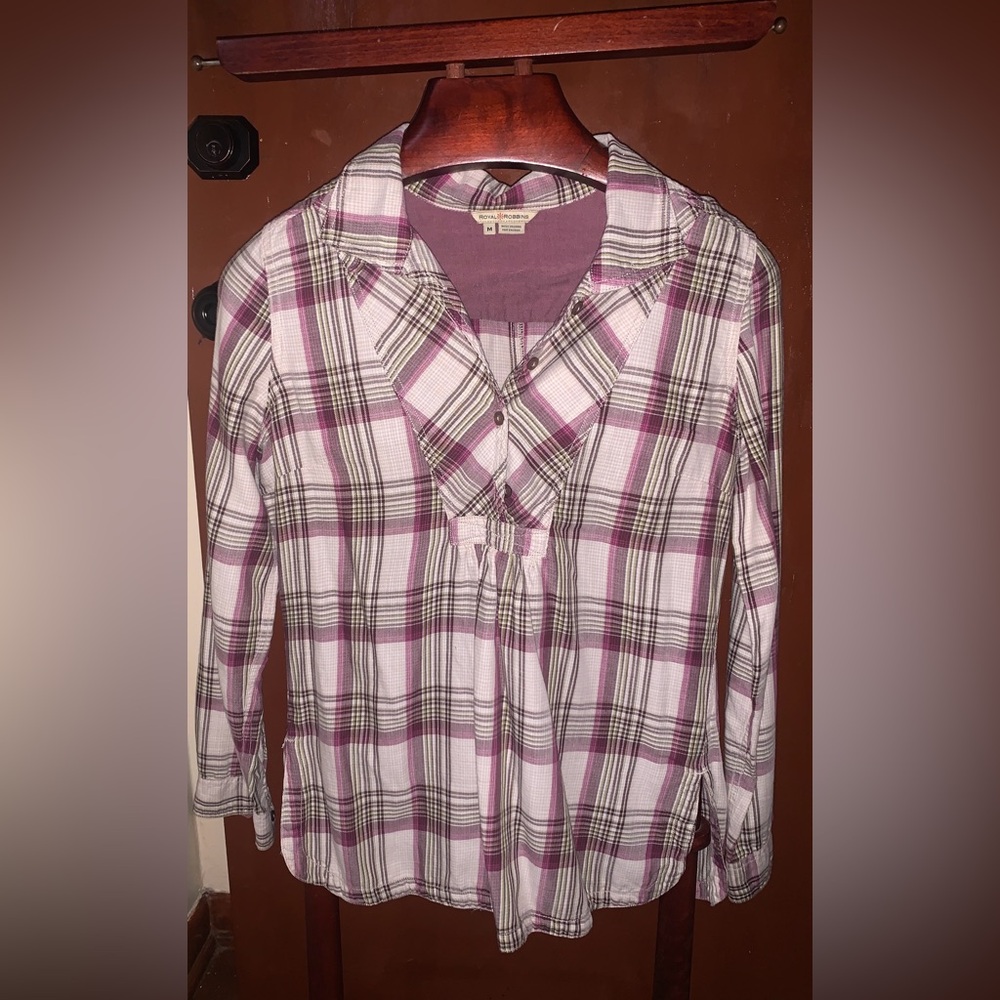 Pink Plaid Button-Up Shirt
